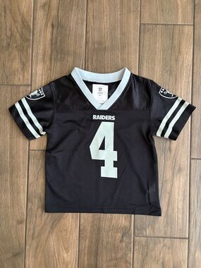 NFL Raiders Carr Kids Jersey in Black and White
